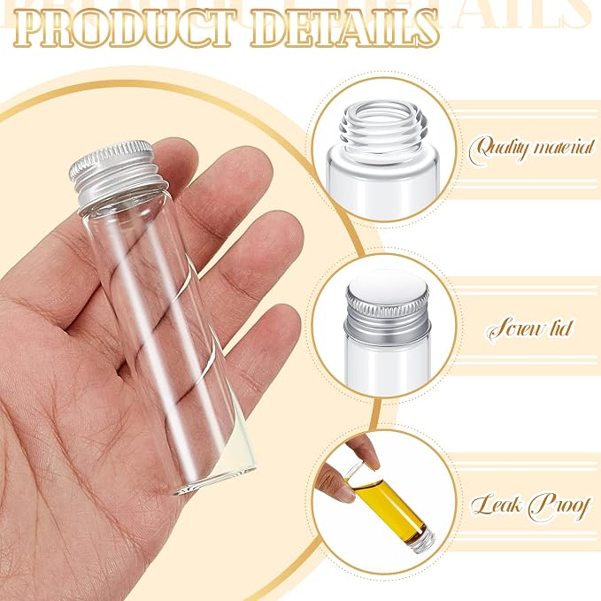 100 Pcs Small Clear Vials Spice Mini Jars - Image 3