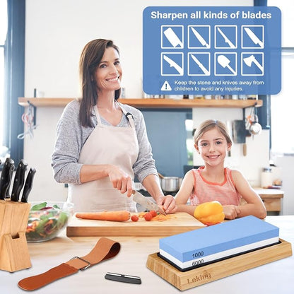 Leking Professional Knife Sharpener & Sharpening Stone Set: 1000/6000 Grit - Image 4