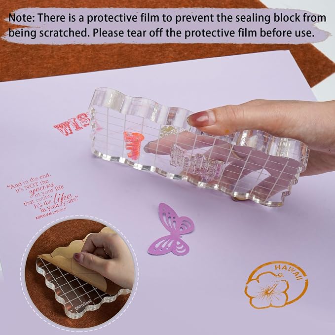 Sanfurney 1 Piece Acrylic Stamp Block, 15mm Thick - Image 5