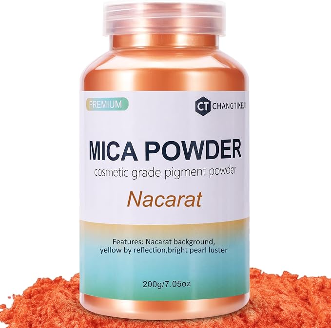 Mica Powder, 7.05OZ（200g）, Nacarat Mica Powder Pigment by CHANGTIKEJIWelcomeYouOrder