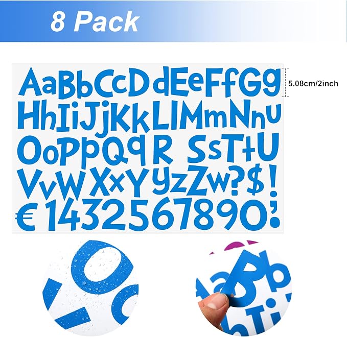 TaoBary 544 Pcs 2 Inch 16 Sheets Large Letter Stickers, Upper and Lower Case - Image 3