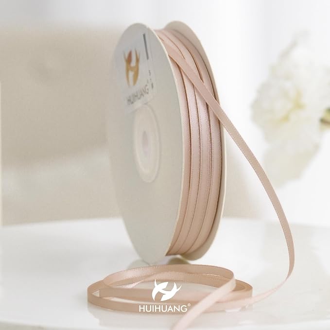 HUIHUANG Solid Color Satin Ribbon 1/8 inch x 100 Yards Roll Ribbon Double Faced - Image 5