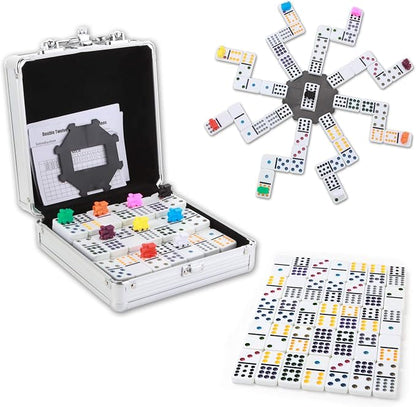 NOLIE Mexican Train Dominoes Game, Double 12 Dot Dominoes Set by NOLIE
