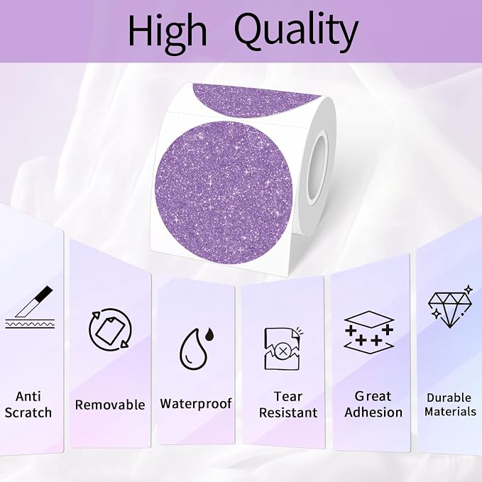 3" Circle Holographic Thermal Labels Stickers, Round Direct Thermal Label - Image 4