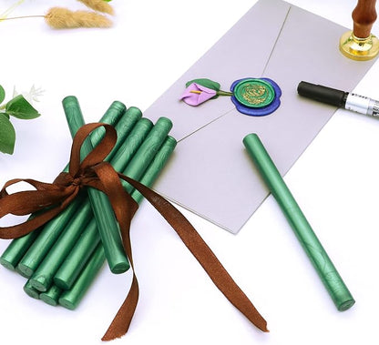 SWANGSA 20 Pieces Glue Gun Sealing Wax Sticks Metallic Green - Image 4