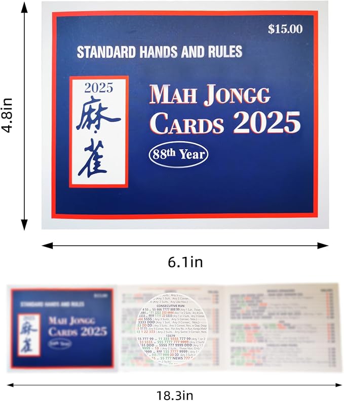 Mahjong-Cards（4Pcs） 2025 Rule Card - Image 2