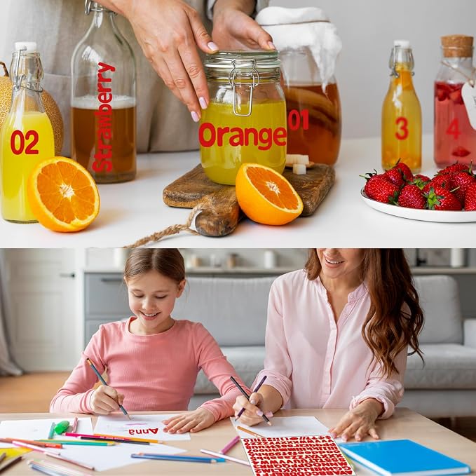 Alphabet Stickers 1'' 12 Red Letter Stickers, Self Adhesive Vinyl Mailbox - Image 5