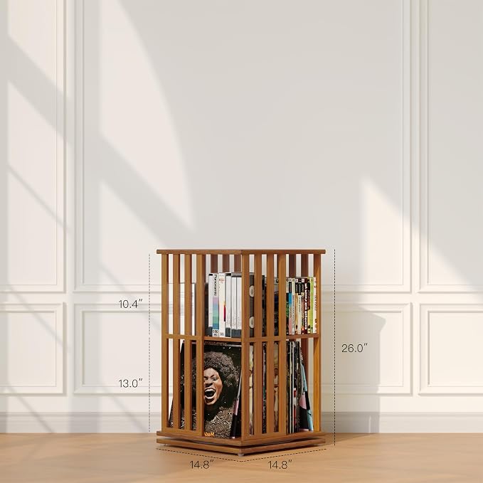 XIMN 360° Rotating Bamboo CD/DVD Shelf - Image 7