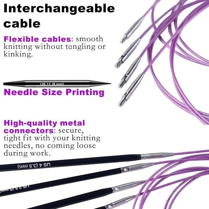 Svartur Interchangeable Circular Knitting Needles Set, - Image 3