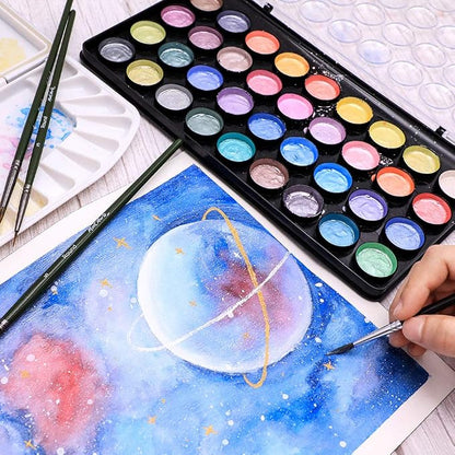 Mont Marte Signature Metallic Watercolor Set, 37 Piece Pearl Paint, 36 Vibrant - Image 3