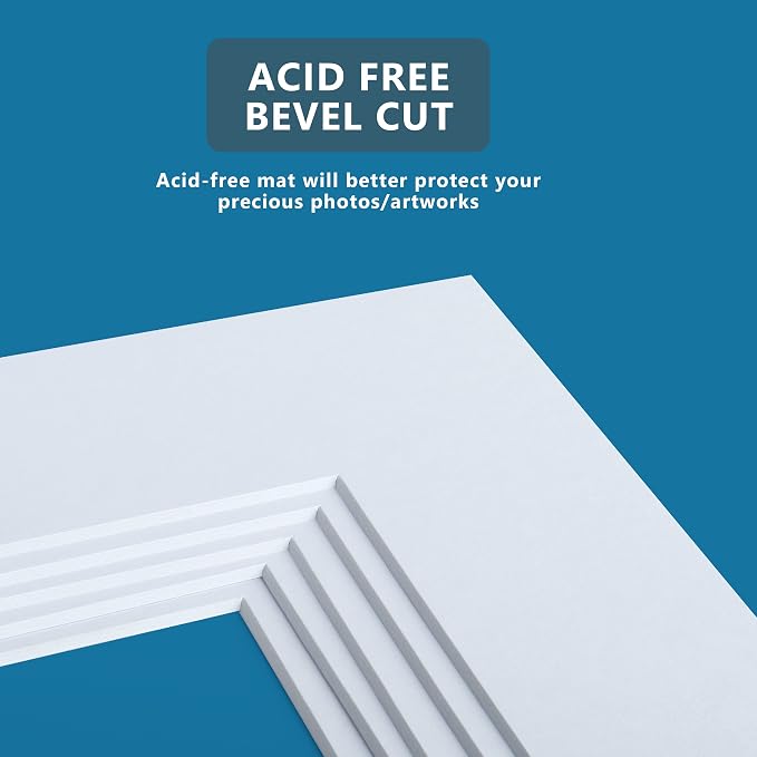 Somime 10 Pack Pre-Cut 11 x 14 White Picture Mats - Image 5