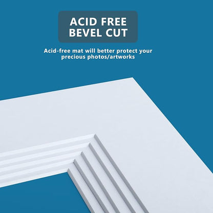 Somime 10 Pack Pre-Cut 11 x 14 White Picture Mats - Image 5