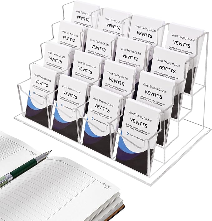 Clear Vertical Business Card Holder by Vevitts
