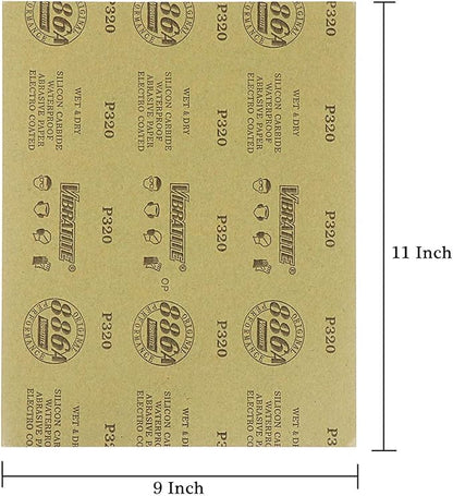 Sandpaper Sheets, 1200 Grit Dry Wet Sand Paper, 9 x 11 Inch, Silicon Carbide - Image 2