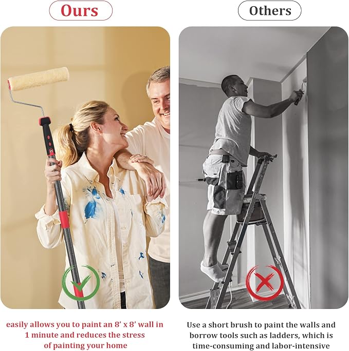 Paint Roller Extension Pole, 96inch Brush kit Multi-Function Paint Roller kit - Image 4