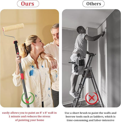 Paint Roller Extension Pole, 96inch Brush kit Multi-Function Paint Roller kit - Image 4