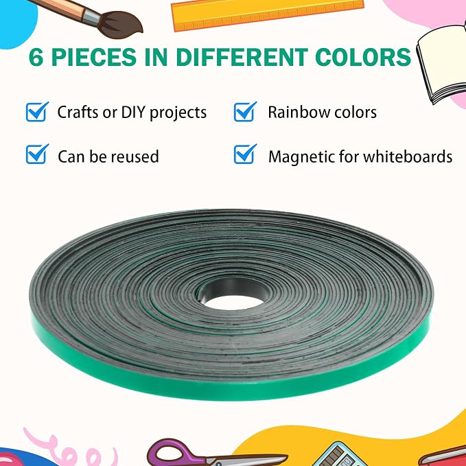 Magnetic Tape Roll Thin Strips, 1/4 Inch x 33 Feet Magnetic Board Dividers - Image 4