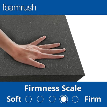 FoamRush 11" x 24" x 24" Charcoal High Density Upholstery Foam Cushion Made in - Image 3
