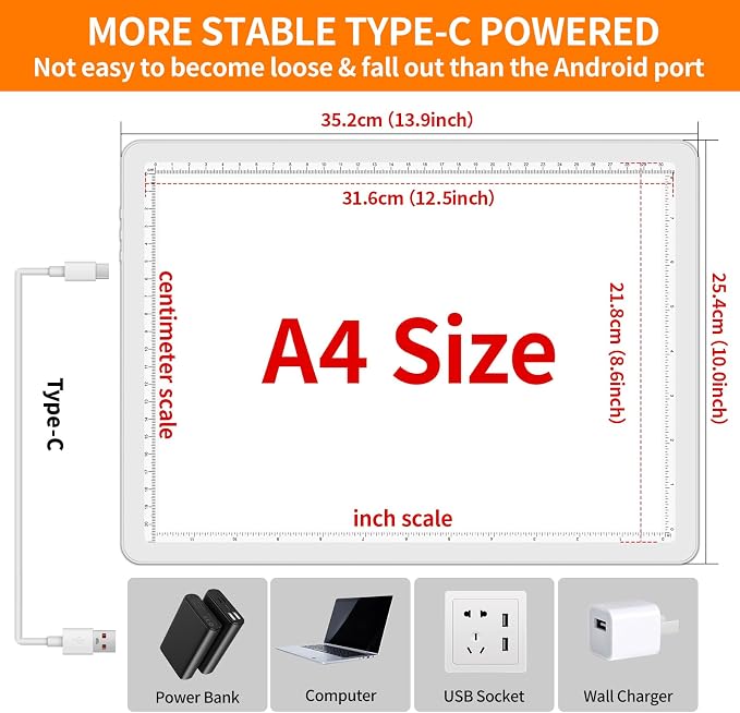 Elice Magnetic A4 Light Board for Diamond Painting, Ultra-Thin Tracing LED - Image 3