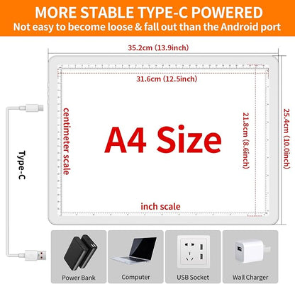 Elice Magnetic A4 Light Board for Diamond Painting, Ultra-Thin Tracing LED - Image 3