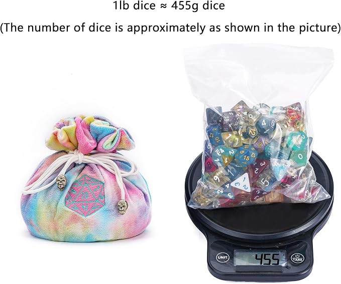 Large Dice Bags with Pockets Rainbow Storage Bag D20 Logo - Image 2