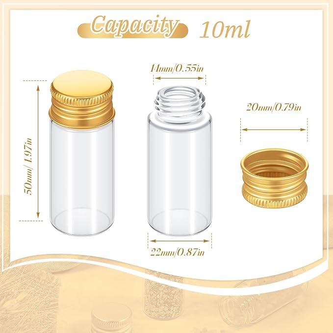 100 Pcs Small Clear Vials Spice Mini Jars - Image 2