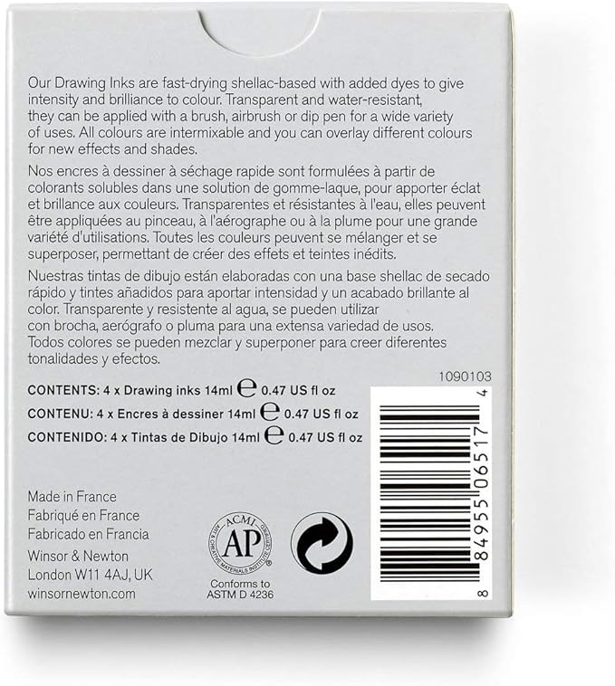 Winsor & Newton Collection Drawing Ink Set, Metallic Tones - Image 2
