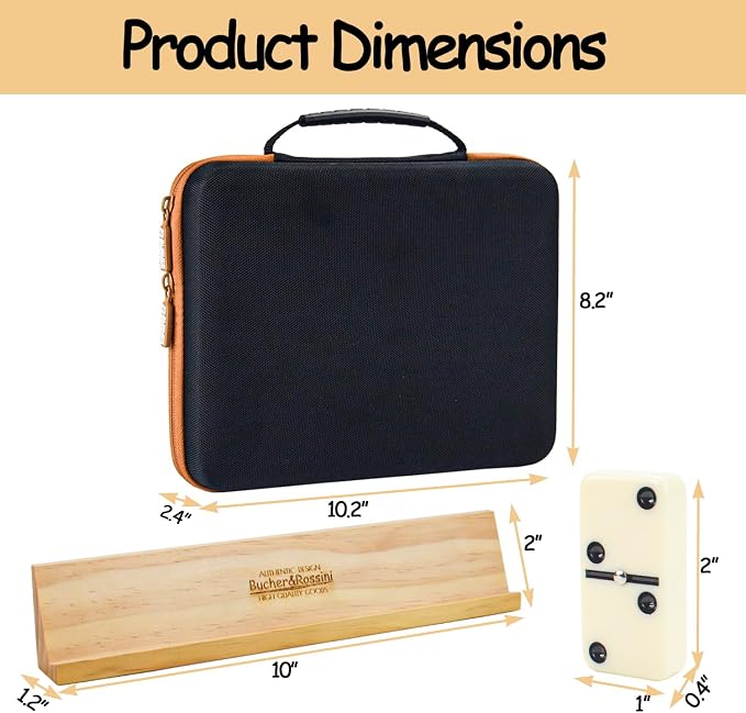 Dominos Set Adults with 4 Domino Racks Double Six Dominoes set in Portable Case - Image 4