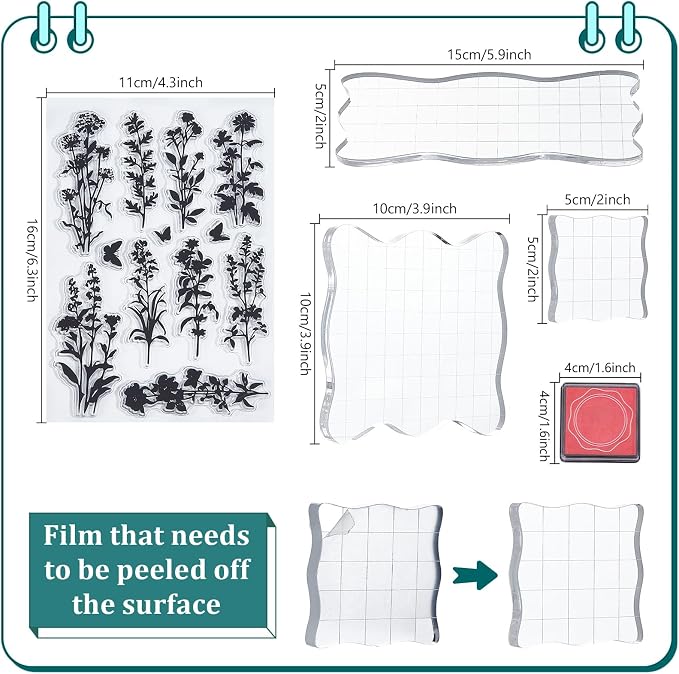 29 Pcs Acrylic Stamps for Crafting Card Making Supplies Set Include 3 Acrylic - Image 6