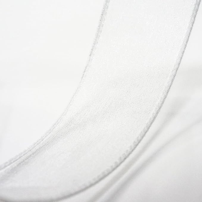 CT CRAFT LLC Sheer Organza Wired Ribbon 1.5" x 50Yards White - Image 4