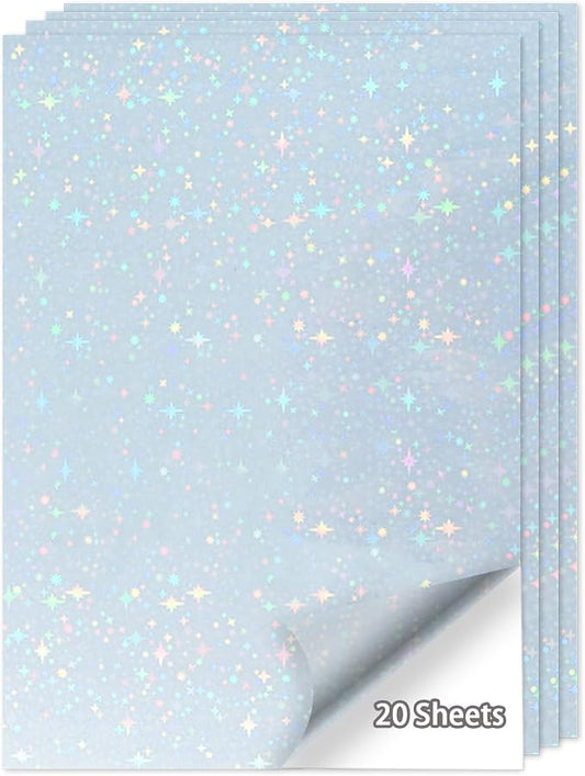 20 Sheets Printable Holographic Sticker Paper, 11 x 8.5 Inches Printable by Unknown
