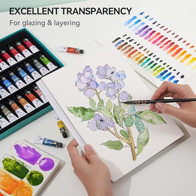 MeiLiang Watercolor Paint Set 36 Vibrant Colors 5ml / 0.17 Fl Oz Tubes - Image 6