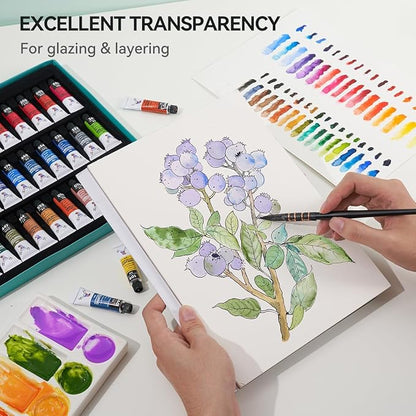 MeiLiang Watercolor Paint Set 36 Vibrant Colors 5ml / 0.17 Fl Oz Tubes - Image 6