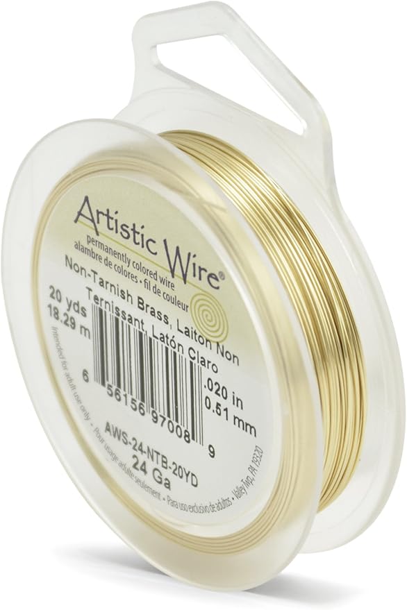 Artistic Wire, 24 Gauge Tarnish Resistant Brass Craft Wire, 20 yd by Unknown