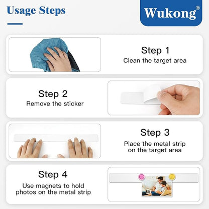 Wukong 10 Pack | 30x3cm Magnetic Stainless White Boards Strips, Adhesive - Image 4