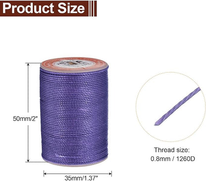 uxcell Round Leather Sewing Waxed Thread, 55m / 60 Yards Polyester Wax String - Image 2