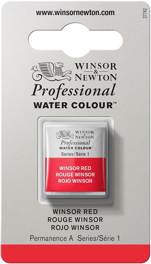 Winsor & Newton Professional Water Colour Paint, Half Pan, Winsor Red by WinsorNewton