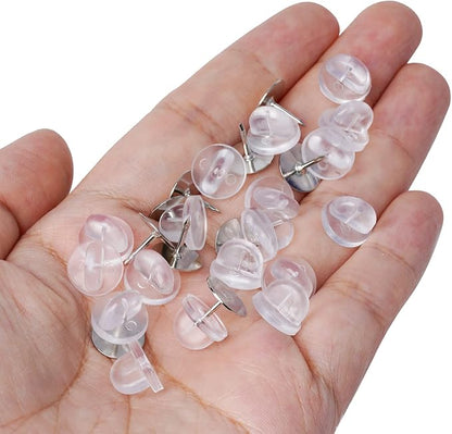 400pcs PVC Rubber Pin Backs Heliltd Butterfly Clutch Pins Tie Tacks Blank Pins - Image 3