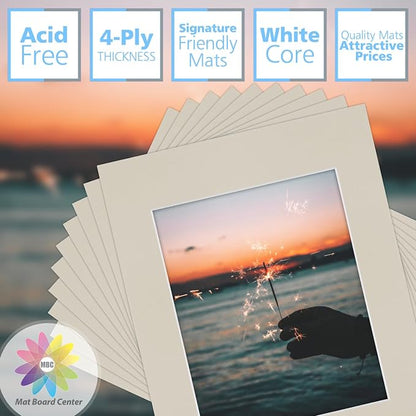 Mat Board Center, 11x14 Mats for 8x10 Photos Light Gray Color - Image 3