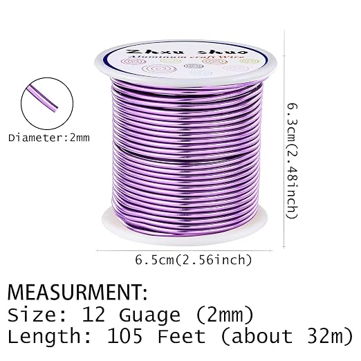 12 Gauge Aluminum Wire 35 Yards Anodized Metal Wire - Image 3