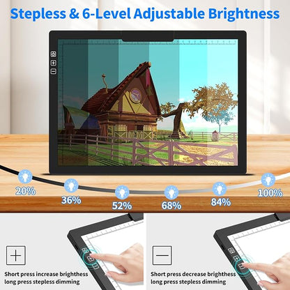 HIUKCOLED Rechargeable A4 Light Pad, Battery Powered Light Board - Image 2