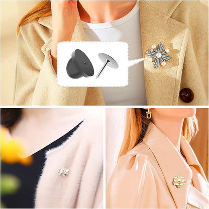 JANYUN 120 Pairs Rubber Blank Pin Backs Butterfly Clutch Backings Holder Tie - Image 6