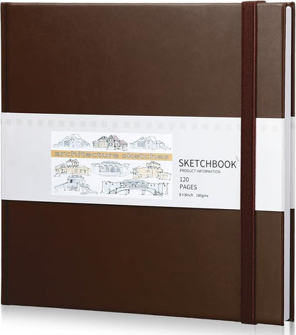 Moinchore Back to School Gifts Square Sketchbook 8 x 8 Inch Hardcover Art by Moinchore