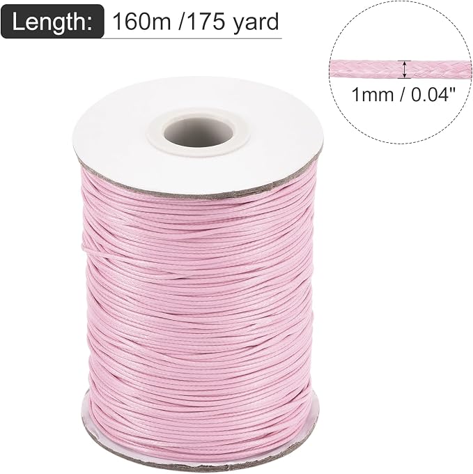 MECCANIXITY Waxed Cord 1mm Waxed Polyester Cord 175 Yard Wax String - Image 2
