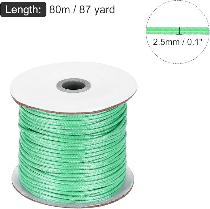 MECCANIXITY Waxed Cord 2.5mm Waxed Polyester Cord 87 Yard Wax String - Image 2