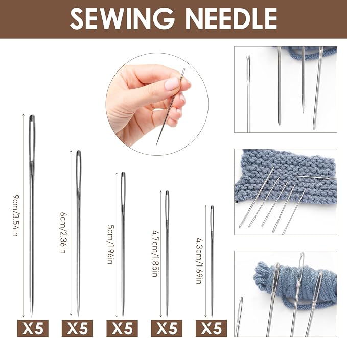Hosenwelt 37PCS Sewing Tool Set, Hosenwelt Sewing Kit, Needles Thread Hand - Image 6