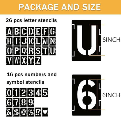 6 in Alphabet Number Stencils for Painting, Wall Art - Image 2