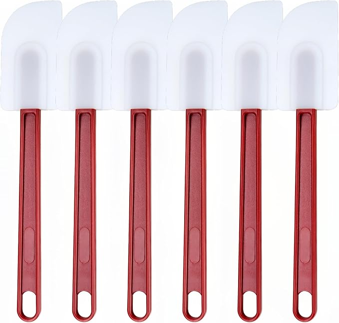 6 Pcs Commerical Rubber Spatula, 9.5-Inch Silicone Rubber Spatula Set High Heat by Heffiso+Silicone+Utensils