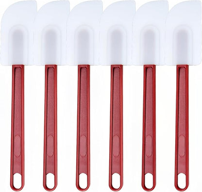6 Pcs Commerical Rubber Spatula, 9.5-Inch Silicone Rubber Spatula Set High Heat by Heffiso+Silicone+Utensils