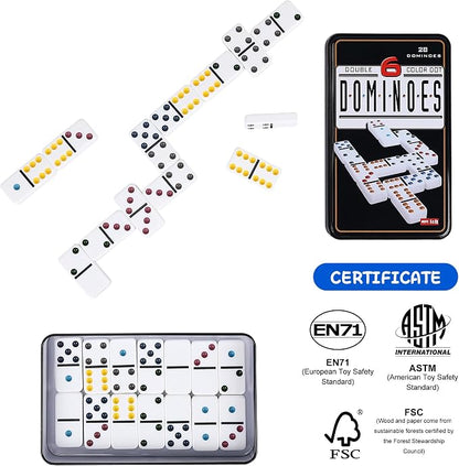 Double Six Dominoes Set with Tin Box - Image 3